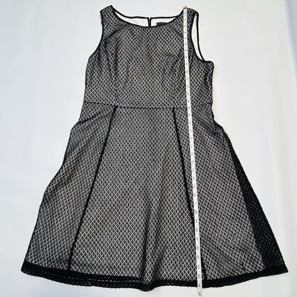 Adrianna Papell Dress Size 14 Petite Black And White Sleeveless A Line Party - Picture 10 of 13